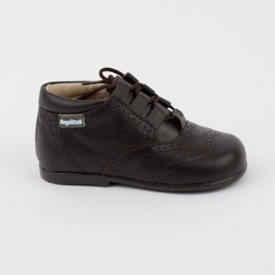 627 Brown Lace up Brogue Boot